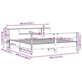  Krevet s regalom za knjige bez madraca 180x200 cm od borovine | shoptok.hr