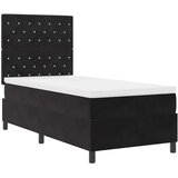 Box spring krevet s madracem Crna 100 x 200 cm Baršun - Crna 100 x 200 cm Kristal s dugmadima | shoptok.hr