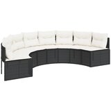  Vrtna sofa s jastucima polukružna crna od poliratana | shoptok.hr