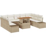 10-dijelni vrtni sofa set s jastučićima bež poli ratan | shoptok.hr