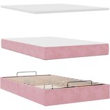 vidaXL Otomanski posteljni okvir z vzmetnico roza 120x200 cm žamet, (21609512) | Shoptok.si