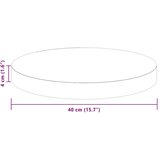 vidaXL Nepremična površina Temno rjava Ø 40 x 4 cm Trda hrastovina | Shoptok.si