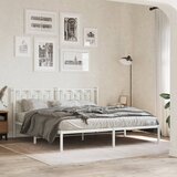  Metalni okvir za krevet s uzglavljem bijeli 183x213 cm | shoptok.hr