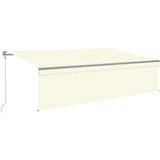  Avtomatska tenda s senčilom LED + senzor 5x3 m krem | Shoptok.si