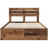 Krevetna konstrukcija s uzglavljem Staro drvo 150 x 200 cm | shoptok.hr