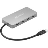  Hub - USB-C do 4 x USB-C Hub (Vhod: USB-C, Izhod: 4x USB-C, 15 cm, srebrn) | Shoptok.si