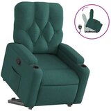  Naslonjač na podizanje od tkanine tamnozeleni | shoptok.hr