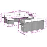  11-dijelni set vrtnih sofa od poliratana s jastucima sivi | shoptok.hr