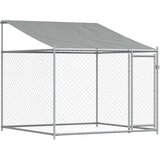  Kavez za pse s krovom i vratima sivi 8x2x2 m pocinčani čelik | Eponuda.com