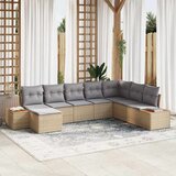  Sjedeća garnitura za vrt 8 kom. Bež Poli ratan 319 x 209 x 69 cm | shoptok.hr