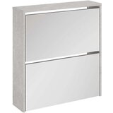 Ormarić za cipele s ogledalom 2 razine boja betona 63x17x67 cm | shoptok.hr