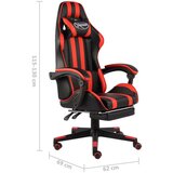 vidaXL racing stol z oporo za noge črno in rdeče umetno usnje | Shoptok.si