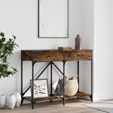 Maison Chic konzolna miza - miza ob steni dimljen hrast 100x39x78,5 cm inženirski les, (21785779) | Shoptok.si