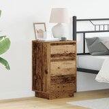 vidaXL noćni ormarić s LED-om, starodrevno drvo 39x34.5x65 cm, konstruirano drvo u