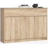 AKORD Komoda, 3 Vrata In 3 Predali, Hrast Sonoma, (5000332385) | Shoptok.si