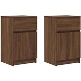 vidaXL Nočna omarica 2 kosa rjavi hrast 39x35x65 cm inženirski les | Shoptok.si