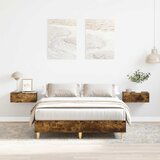 Maison Chic Posteljni okvir - Dvoposteljna postelja - Zakonska postelja brez ležišča Dimljen hrast 120x190 cm-J10345, (21764434) | Shoptok.si
