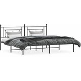  Metalni okvir za krevet s uzglavljem crni 193x203 cm | shoptok.hr