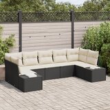 vidaXL 7-delni set kavčev za vrt z blazinami črn poli ratan, (22092857) | Shoptok.si