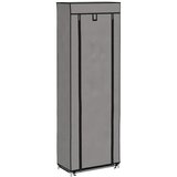 Ormarić za cipele s pokrovom od tkanine 57 x 29 x 162 cm sivi | shoptok.hr