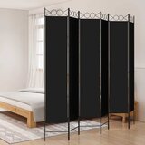Sobna pregrada s 6 panela crna 240x220 cm od tkanine | shoptok.hr