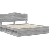 Okvir za krevet s uzglavljem Siva Sonoma 200 x 200 cm | shoptok.hr