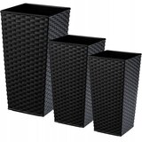 KADAX Komplet 3 vrtnih lončkov + vložki, visoki, veliki, črni, 47+57+68 cm, (5000350909) | Shoptok.si