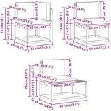  Set vanjskih sofa 3 Komad Bijela i svjetlosiva Poliester | Shoptok.si
