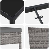  Vrtni set za objed 3 pcs Siva Čelik s prahom premazan | shoptok.hr