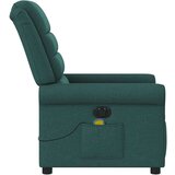 vidaXL Električni masažni naslanjač temno zeleno blago | Shoptok.si