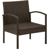  Vrtni stol z blazino poli ratan rjav, (20592394) | Shoptok.si