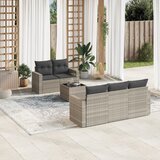 vidaXL 6-dijelni set vrtnih sofa od poliratana s jastucima svjetlosivi Cijene