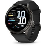 Garmin pametni sat Venu 4 45 mm, sivi s crnim silikonskim remenom | shoptok.hr