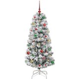 vidaXL Umetno Zložljivo Božično Drevo Zelena in bela 150 cm PVC | Shoptok.si