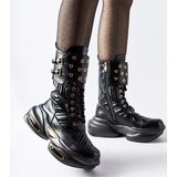 Gemre Black ankle boots decorated with quilting Veronese | Shoptok.si