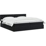  LED krevet za pohranu s madracem Crna 200 x 200 cm Baršun | shoptok.hr