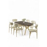 Hanah home Set trpezarijskog stola i stolica (7 delova) Olya Anthracite Gold Cream | Eponuda.com