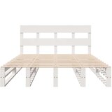 vidaXL Posteljni okvir brez vzmetnice bel 135x190 cm trdna borovina | Shoptok.si