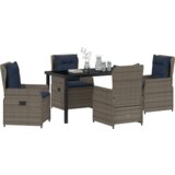  5-delni set za vrt z jedilnimi mizami iz sivega poli ratana, (22087901) | Shoptok.si