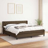  Krevet s oprugama i madracem tamnosmeđi 160x200 cm tkanina | shoptok.hr