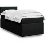 vidaXL Krevet s oprugama i madracem crni 90x200 cm od tkanine | shoptok.hr