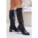 Kesi Knee-length eco-leather boots black Izanae Cene