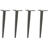 vidaXL Noge za klubsko mizico stožčaste oblike 4 kosi antracitne 30-31 cm jeklo | Shoptok.si