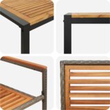  Set od 7 dijelova za vrtno objedovanje sivi poli ratan akacije | shoptok.hr