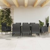  9-dijelni vrtni blagovaonski set crni od poliratana i čelika | shoptok.hr