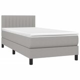  Okvir kreveta s oprugama i madrac svjetlosivi 90x200cm tkanina | shoptok.hr