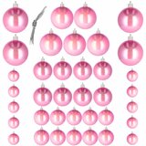  Set Božićnih kuglica u nijansama ružičaste boje - 37 komada | shoptok.hr