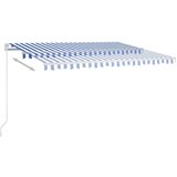  Tenda na ručno uvlačenje s LED svjetlom 400x350 cm plavo-bijela | shoptok.hr