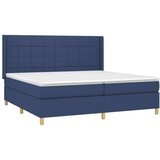  Krevet box spring s madracem LED plavi 200x200 cm od tkanine | shoptok.hr