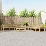  Set vanjskih sofa 9 pcs Bijela i bež 79 x 79 x 37 cm Poliester | shoptok.hr